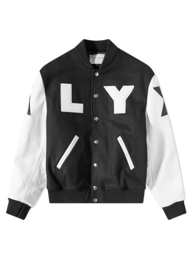 Bomber bunda 1017 ALYX 9SM Leather Sleeve Logo Varsity Jacket Čierna | AAMOU0319FA01-MTY0001