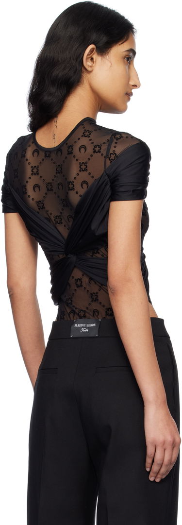 Body Marine Serre Marine Serre Draped Twist-Front Bodysuit Čierna | WTO430A RJER0018, 2