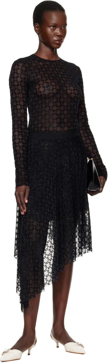 Body Givenchy Shiny Monogram Tulle Bodysuit Čierna | BWB03U20H0008, 4
