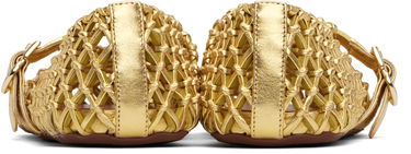 Starostlivosť o obuv Alaïa ALAÏA Braided Goatskin Ballerina Flats Metalická | AA3A029CK281, 1