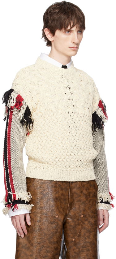 Sveter Andersson Bell Andersson Bell Tassel Sleeve Oversized Knit Sweater Biela | atb1258u, 1