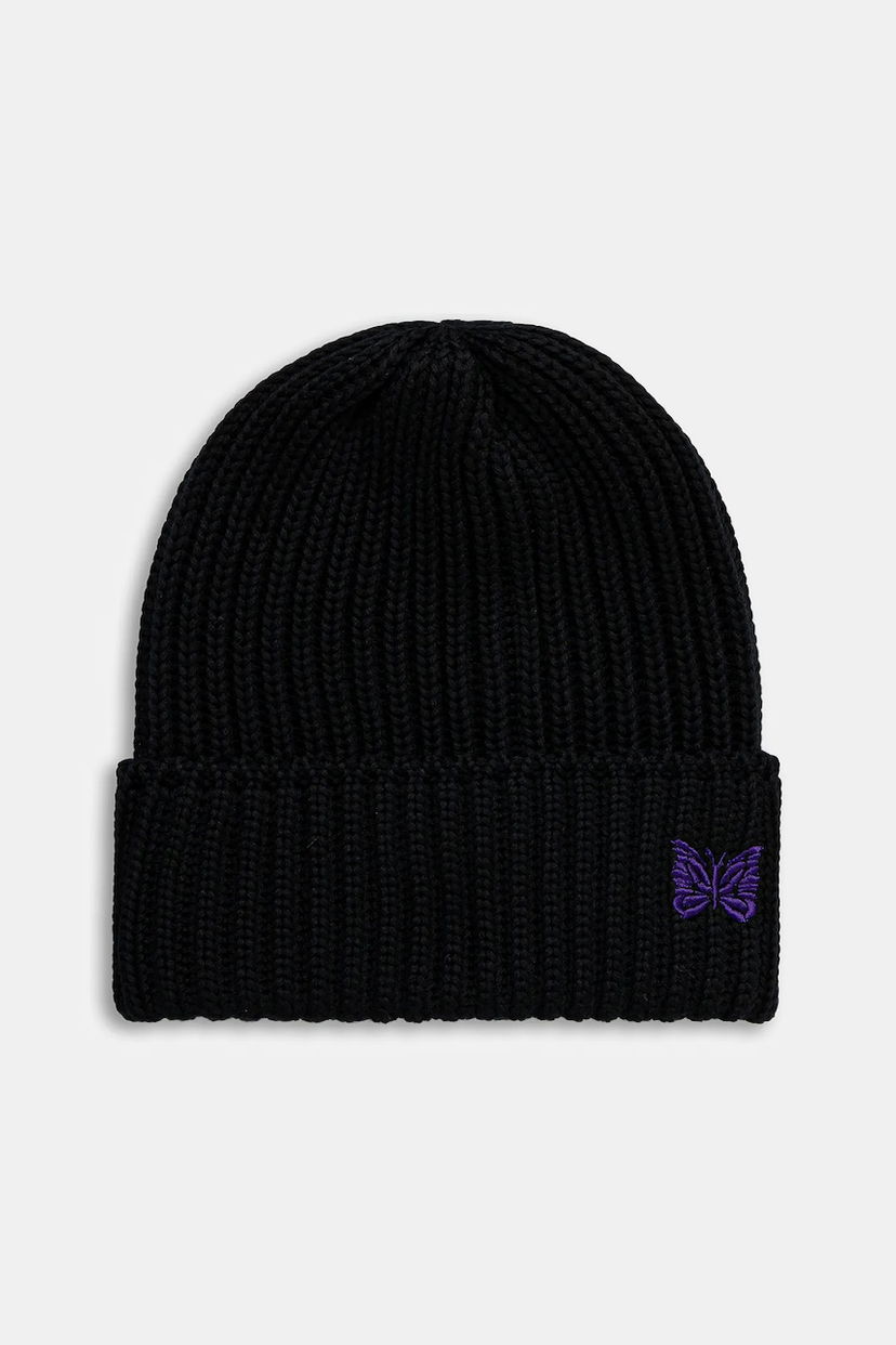 Kulicha Needles Needles Watch Cap Ribbed Knit Beanie Čierna | RW056