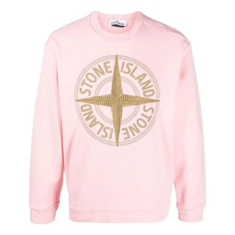 Sveter Stone Island Embroidered Logo Sweatshirt Ružová | 781565484-V0080