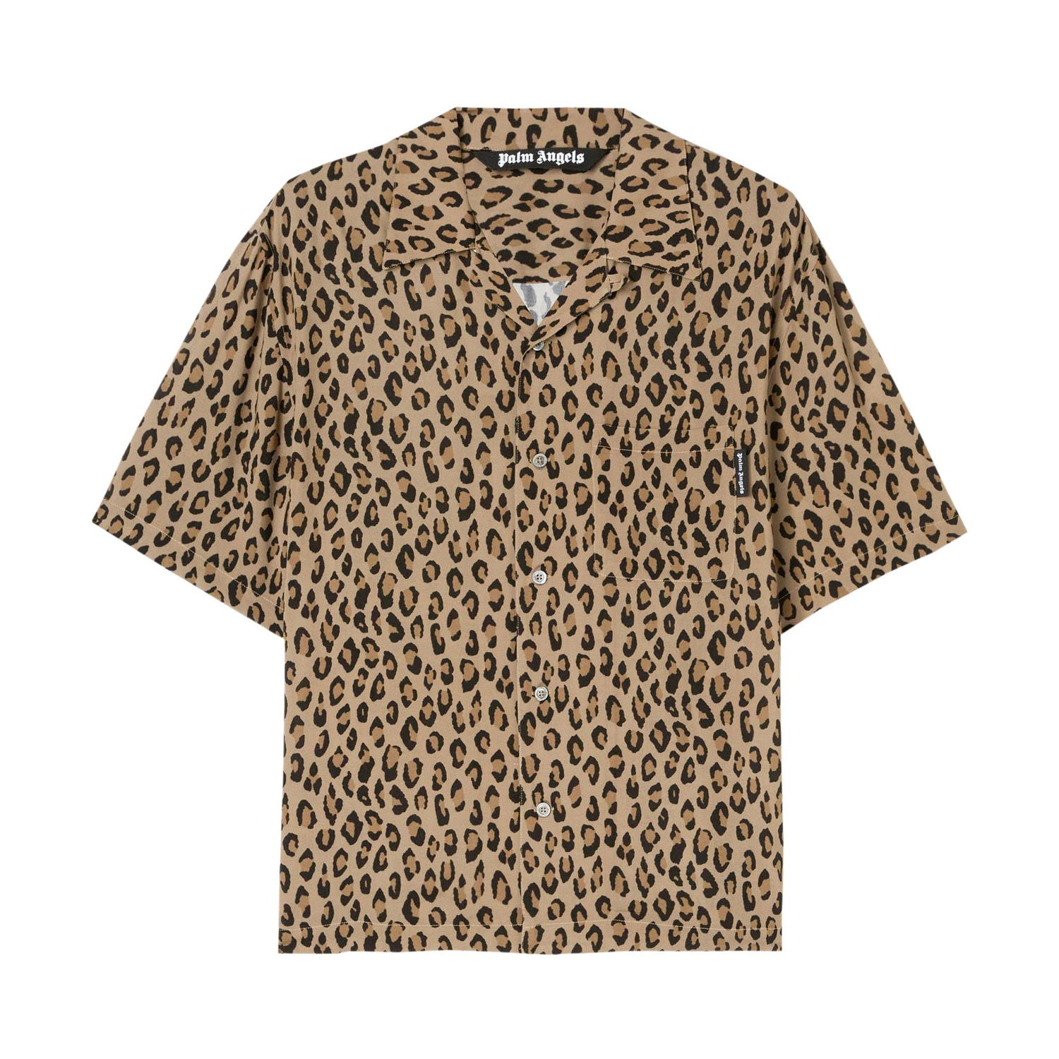 Košeľa Palm Angels Leopard Print Bowling Shirt Béžová | PMGA110F22FAB0056404, 1