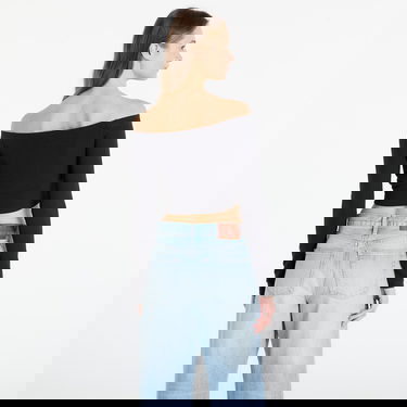 Crop Top adidas Performance ESSENTIALS Rib Off Shoulder Long Sleeve Crop Top Čierna | KE3150, 2