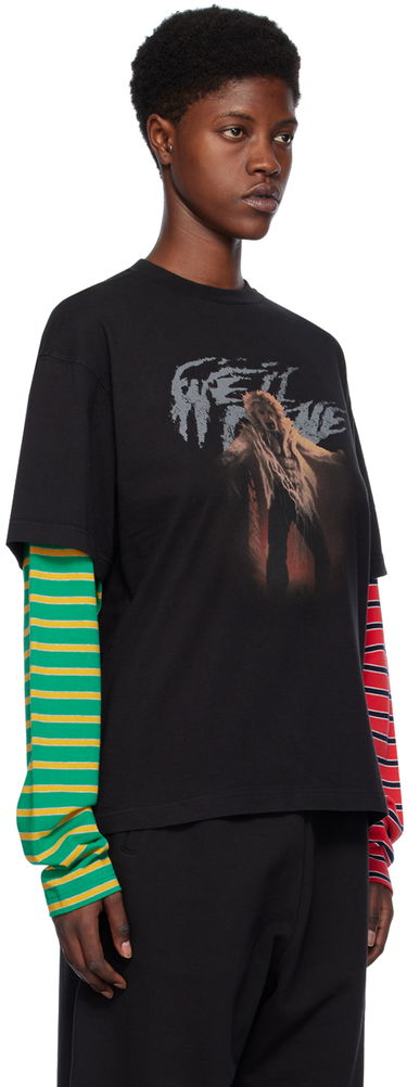 Tričko We11done We11done Layered Graphic Long Sleeve T-Shirt Čierna | WD-TT0-24-877-U-MX, 1