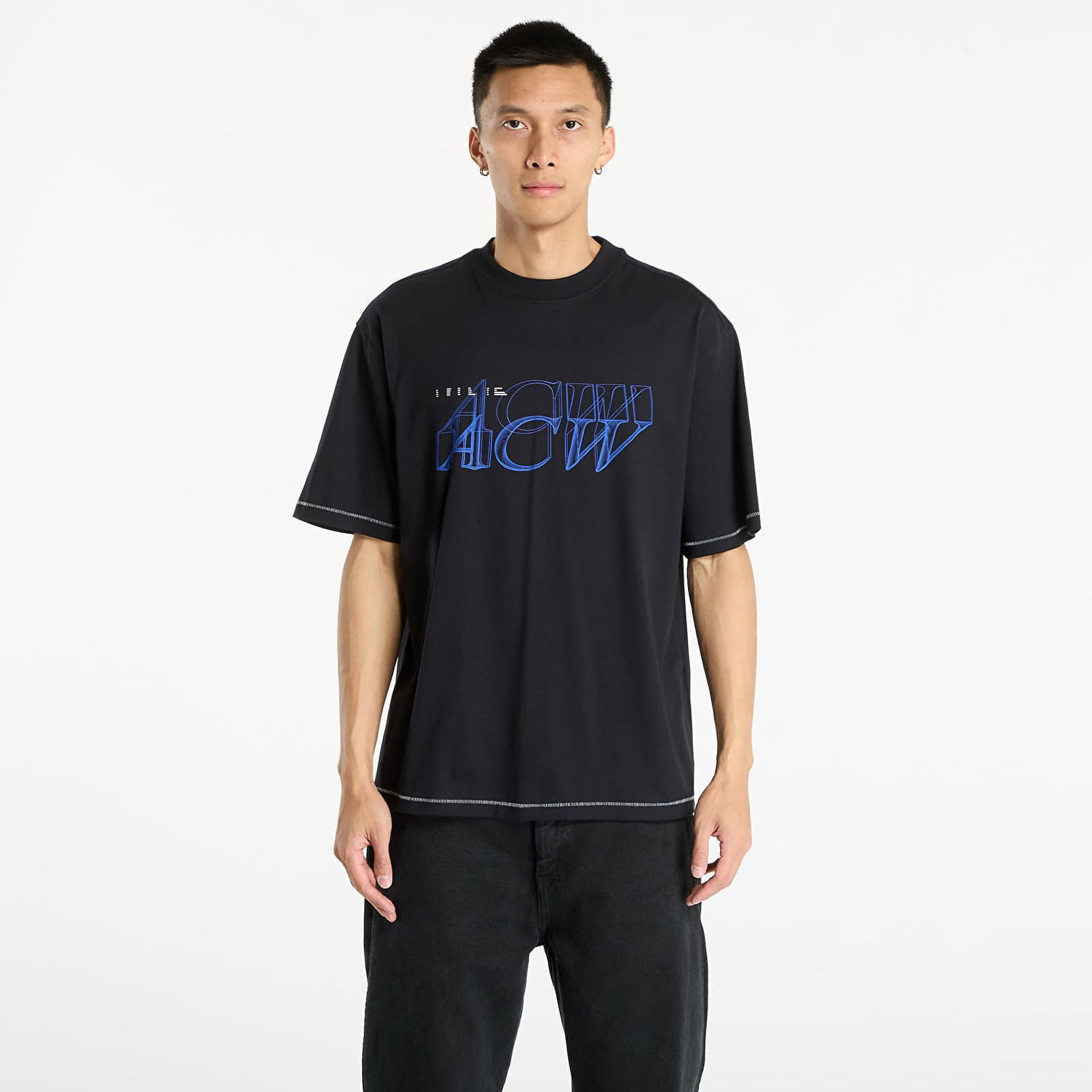 Tričko A-COLD-WALL* A-COLD-WALL* Serif T-Shirt Čierna | ACWMTS233 Black, 0