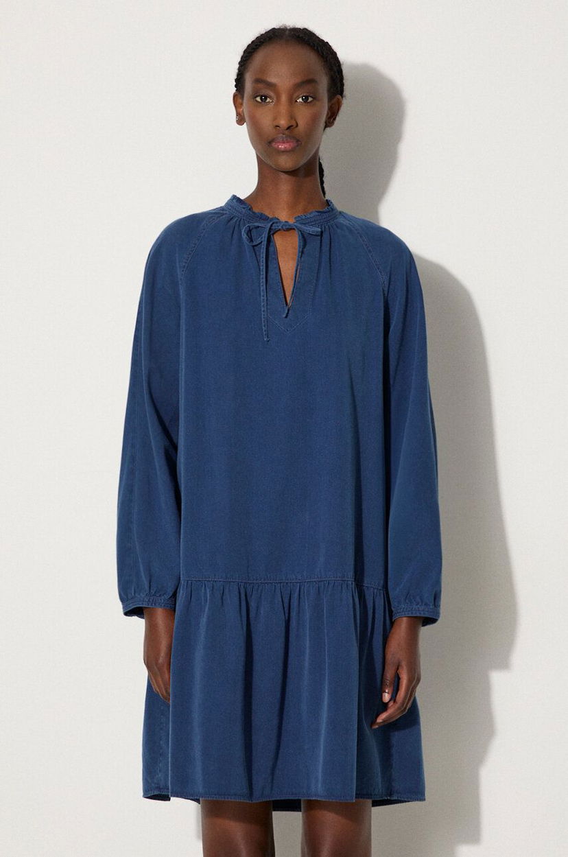 Šaty A.P.C. Robe Natalia Mini Dress Modrá | COEYL.F05944