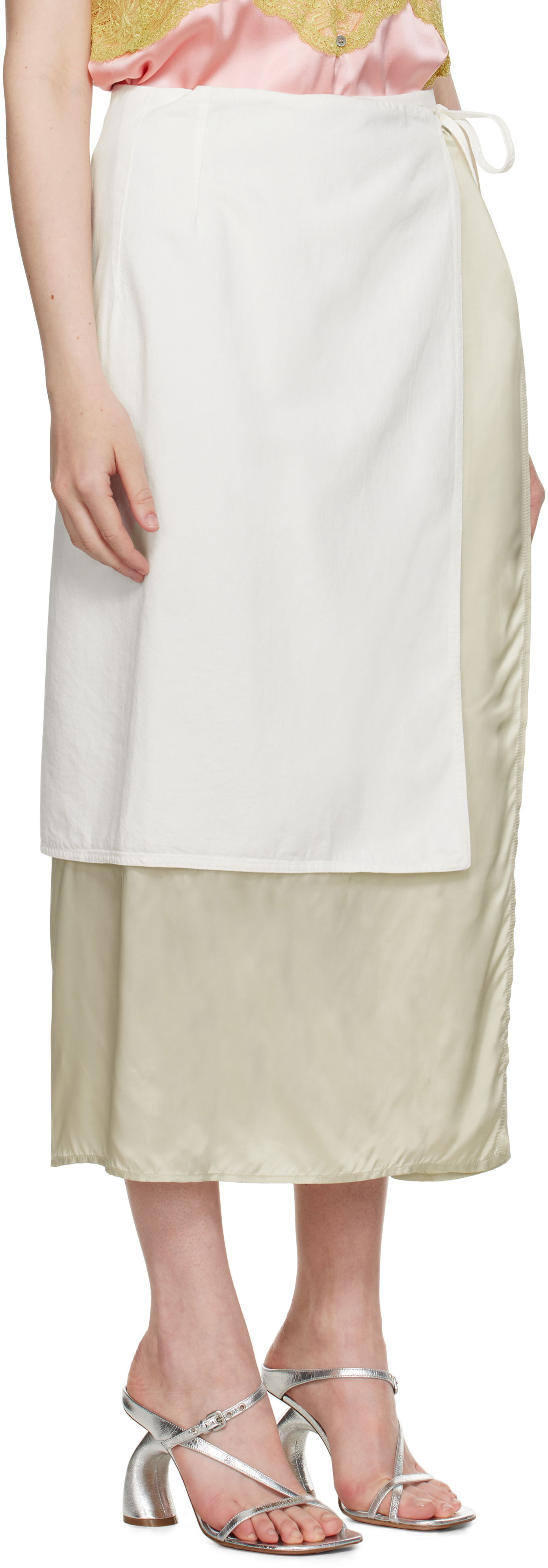 Sukňa Dries Van Noten Dries Van Noten Wrap Midi Skirt Béžová | 251-010826-1553, 1