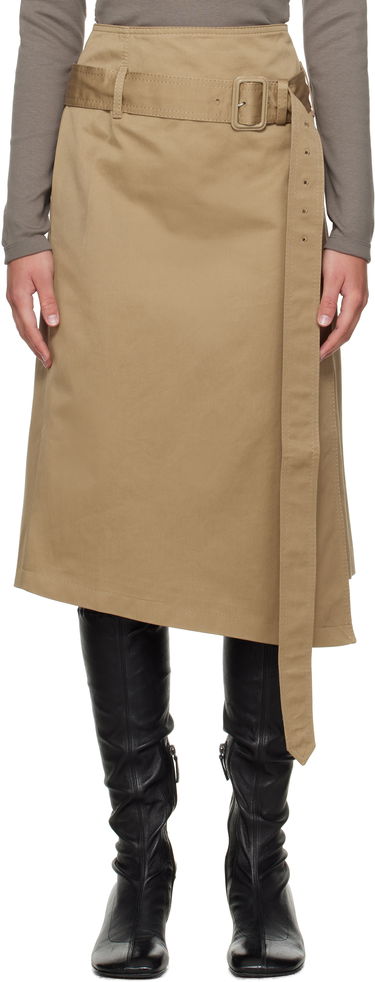 Sukňa Acne Studios Acne Studios Twill Midi Skirt with Belt Béžová | AF0557-, 0