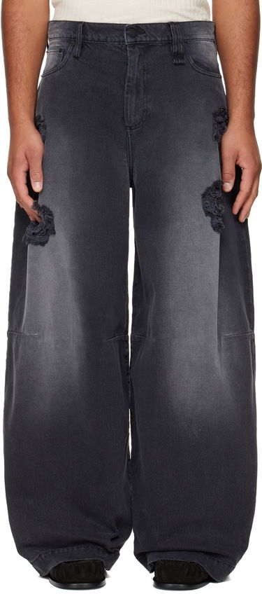 Džínsy Simone Rocha Simone Rocha Embellished Wide Leg Puddle Jeans Čierna | 4162B 1239D, 0