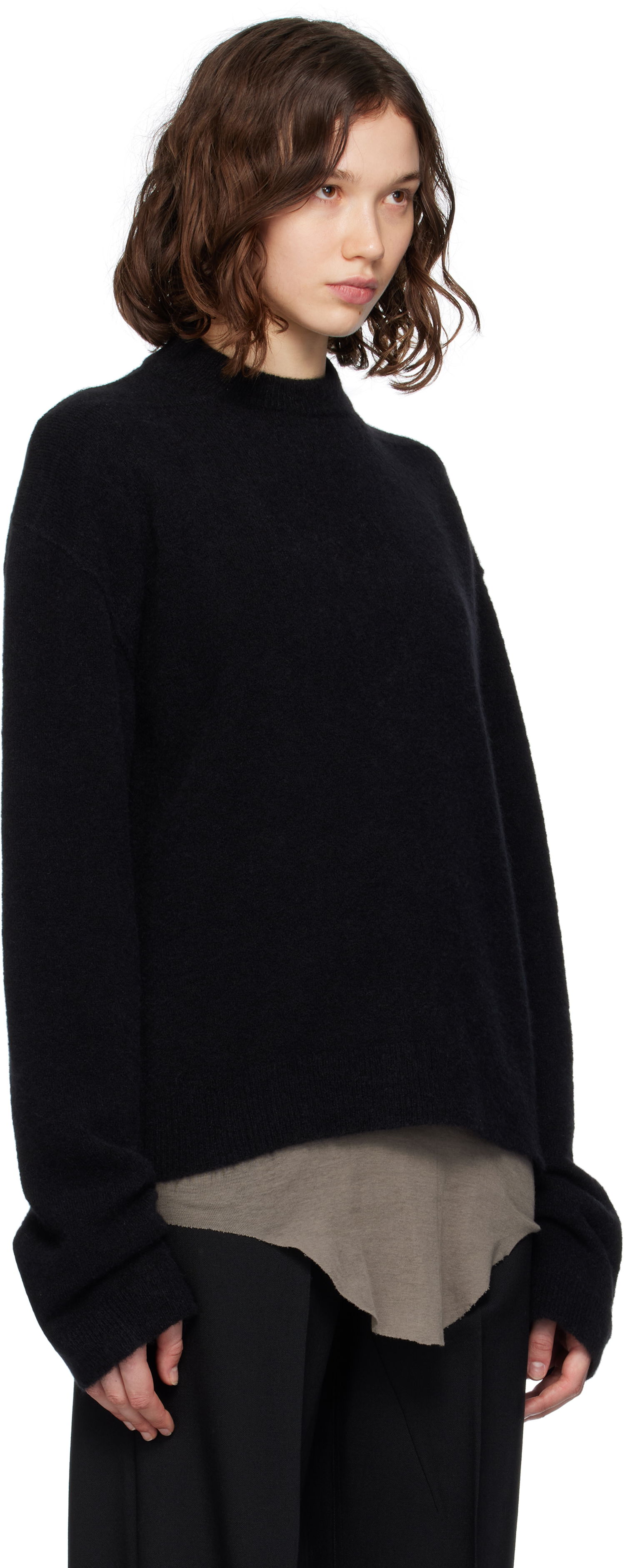 Sveter Rick Owens Rick Owens Concordians Tommy Long Sleeve Sweater Čierna | RP02E4655 KWP, 1