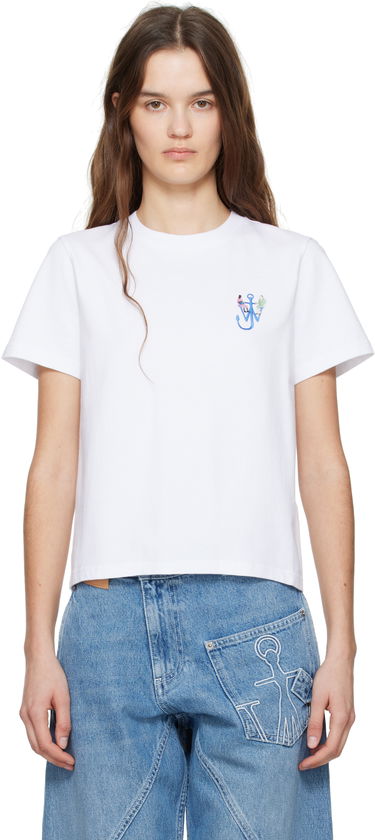 Tričko JW Anderson JW Anderson Anchor Embroidery T-Shirt Biela | JT0269-PG1510, 0