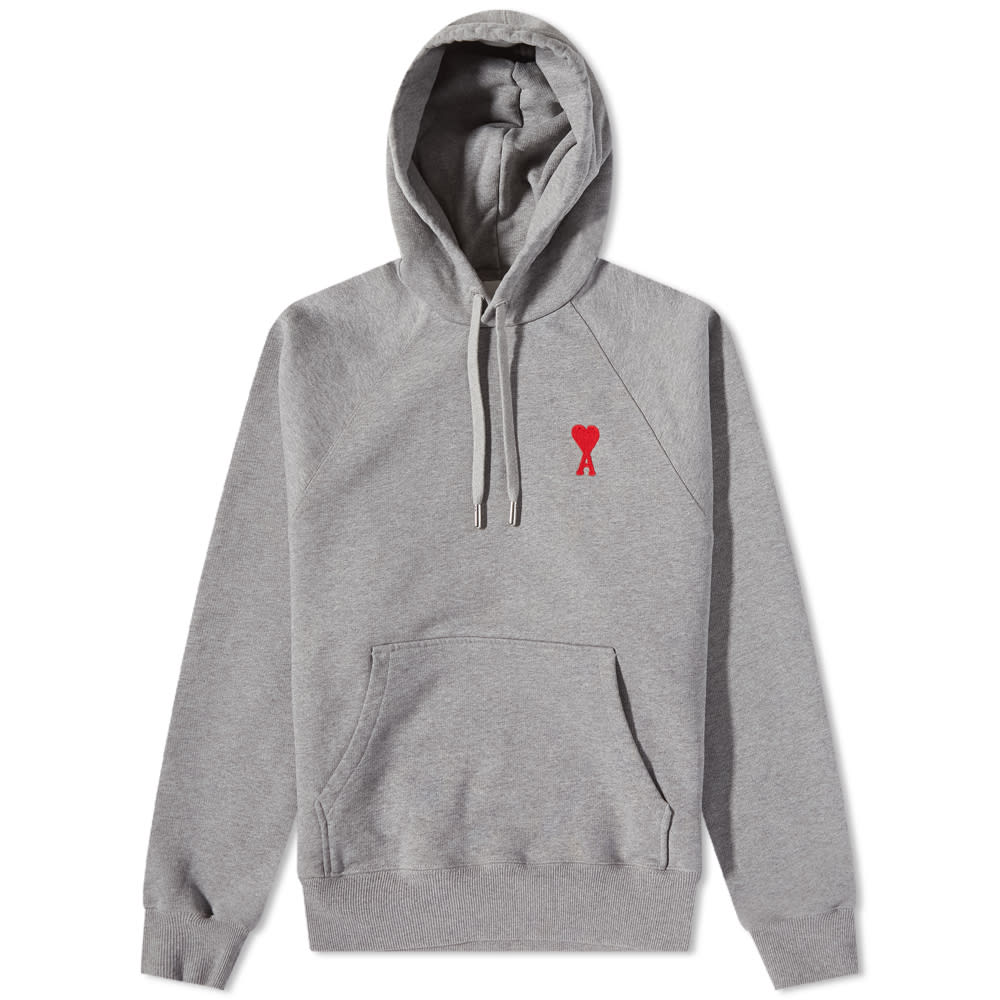 Mikina AMI Heavy Fleece Small A Heart Popover Hoody Šedá | USW204-747-0501, 0