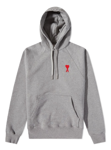 Mikina AMI Heavy Fleece Small A Heart Popover Hoody Šedá | USW204-747-0501