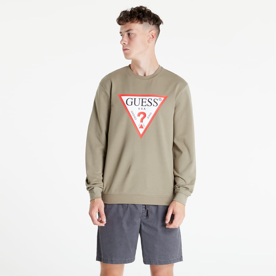 Mikina GUESS Triangl Logo Sweatshirt Zelené | M2YQ37K6ZS1-G9D5, 0