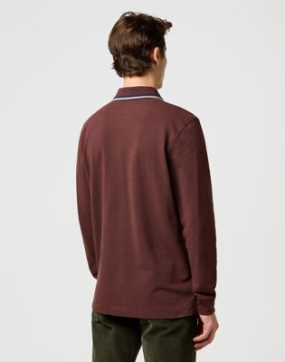 Polo tričko Wrangler Wrangler Long Sleeve Polo Shirt Vínová | 112371508:XXL, 0