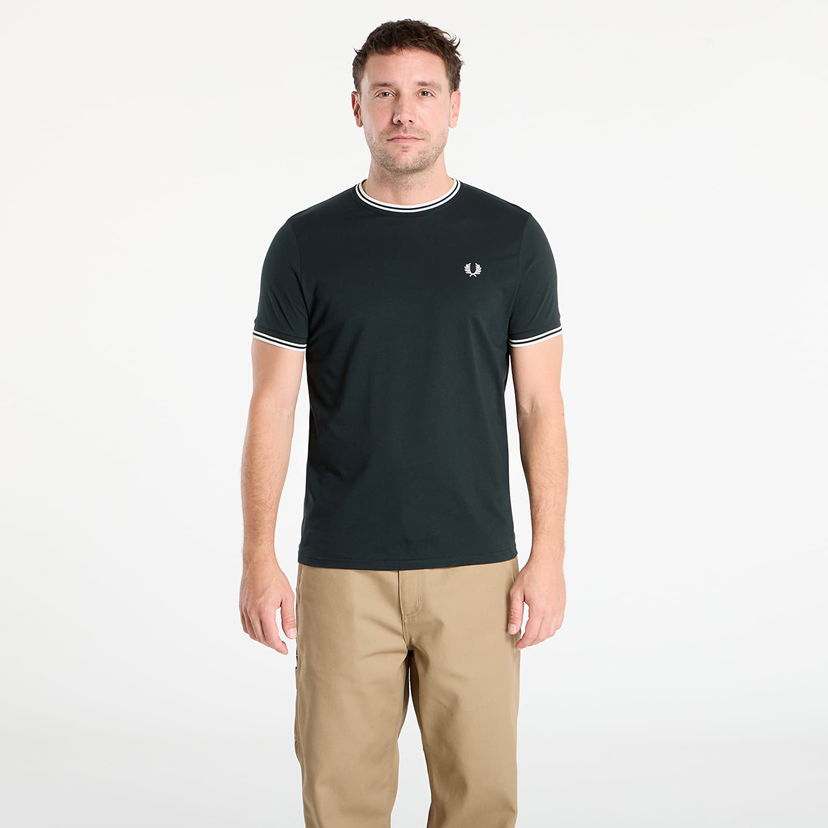 Tričko Fred Perry Fred Perry Twin Tipped T-Shirt Zelené | M1588V T50