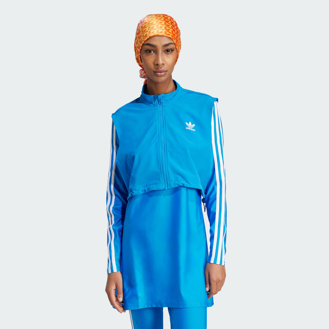 Plavky adidas Originals Adicolor Full-Coverwear Swim Top Modrá | IR9923, 1