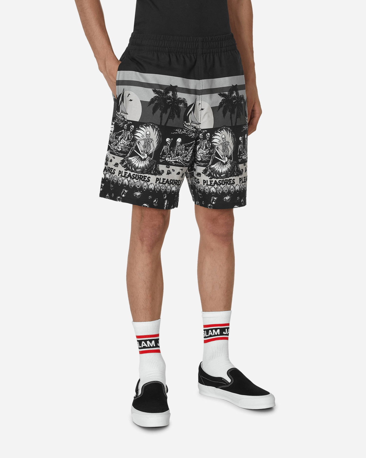 Šortky Pleasures Beach Shorts Čierna | P23SU031 BLACK, 1