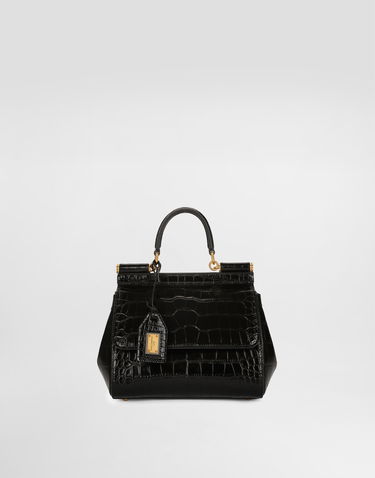 Kabelka Dolce & Gabbana Dolce & Gabbana Medium Sicily Alligator Leather Handbag Čierna | BB6003B2EM080999, 0