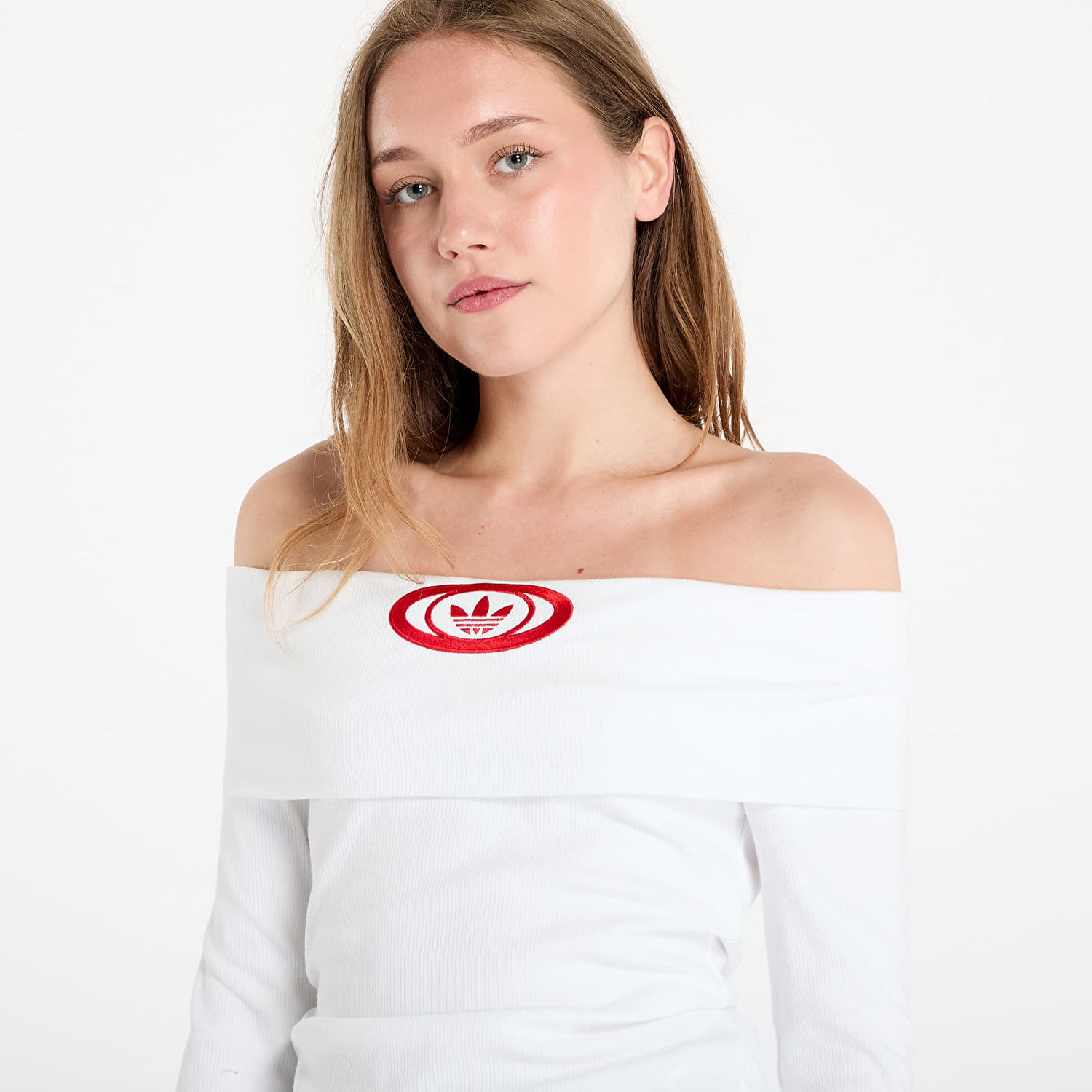 Sveter adidas Originals adidas Originals Off Shoulder Long Sleeve Top Biela | KA2691, 1