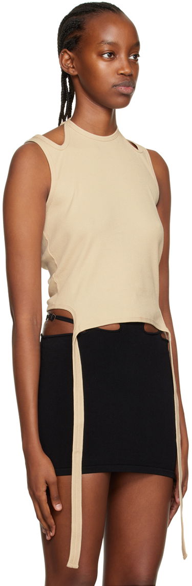 Tielko Dion Lee Halter Neck Tie Tank Top Béžová | C3029R22, 1
