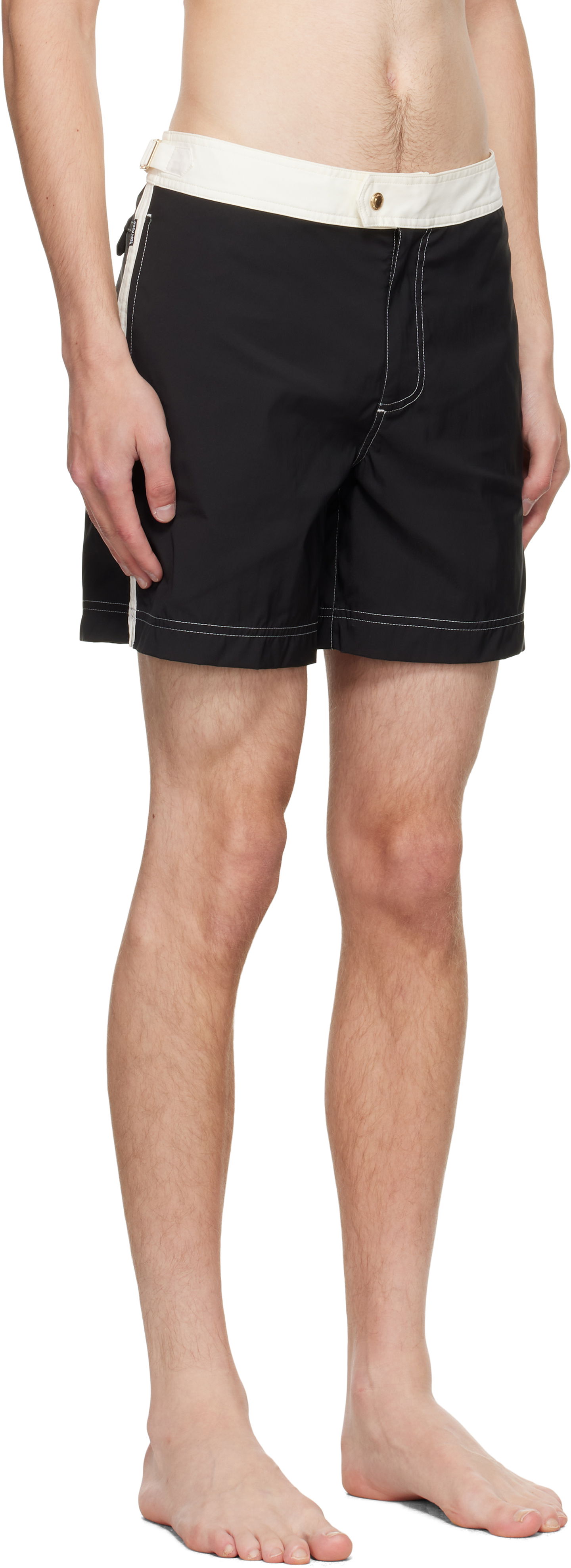 Plavky Tom Ford TOM FORD Nylon Contrast Swim Shorts Čierna | BSS002-FMN067, 1