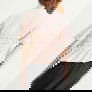 Tričko Cecilie Bahnsen Vilde Ruffled Smocked Peplum T-Shirt Ružová | 425RTW19001, 3