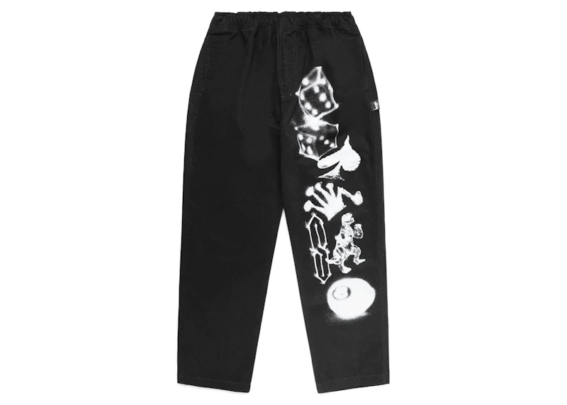 Cargo nohavice Stüssy Airbrush Icon Beach Pants Čierna | 116622_BLAC