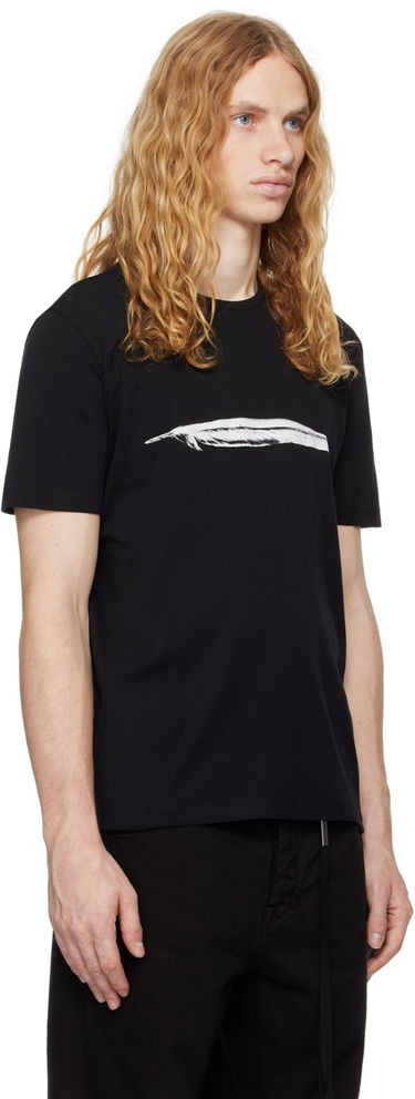 Tričko Ann Demeulemeester Ann Demeulemeester Feather Print T-Shirt Čierna | CO00-M-JTS02-24-FA045-099, 1