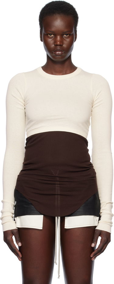 Crop Top Rick Owens Rick Owens Hollywood Classic Crop T-Shirt Béžová | RP01E7220 JNC, 0
