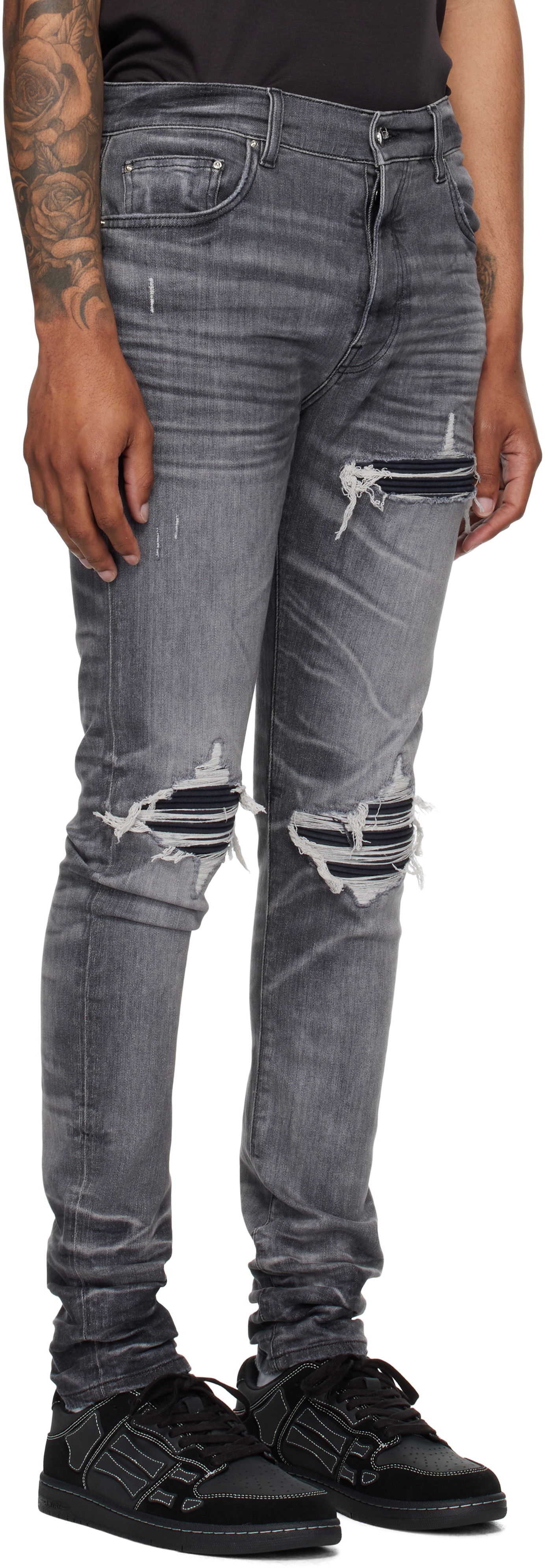 Džínsy AMIRI AMIRI MX1 Jeans with Suede Patches Šedá | AMDNSY1158, 1