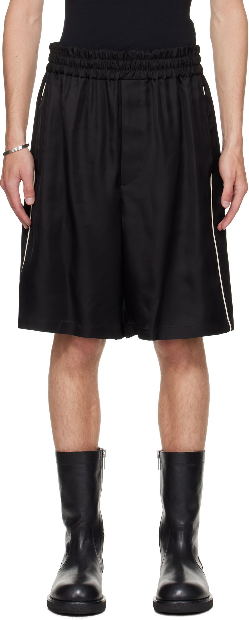 Šortky Jil Sander Jil Sander Fluid Viscose Shorts Čierna | J61KA0054_J65280