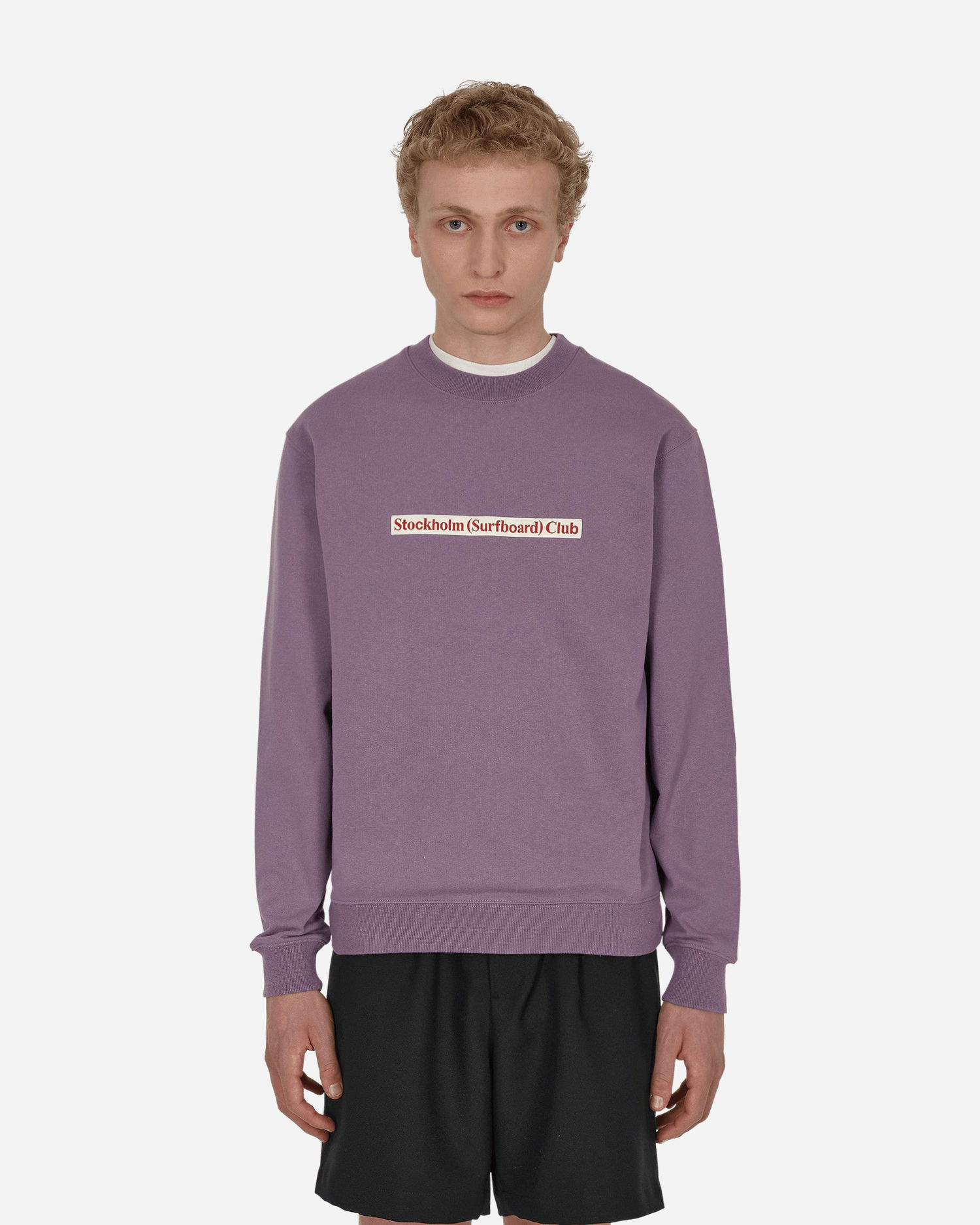 Mikina Stockholm (Surfboard) Club Logo Crewneck Sweatshirt Fialová | MU1P75W GRAPE, 0