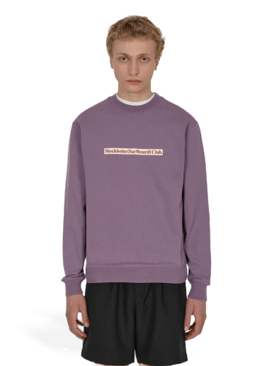 Mikina Stockholm (Surfboard) Club Logo Crewneck Sweatshirt Fialová | MU1P75W GRAPE