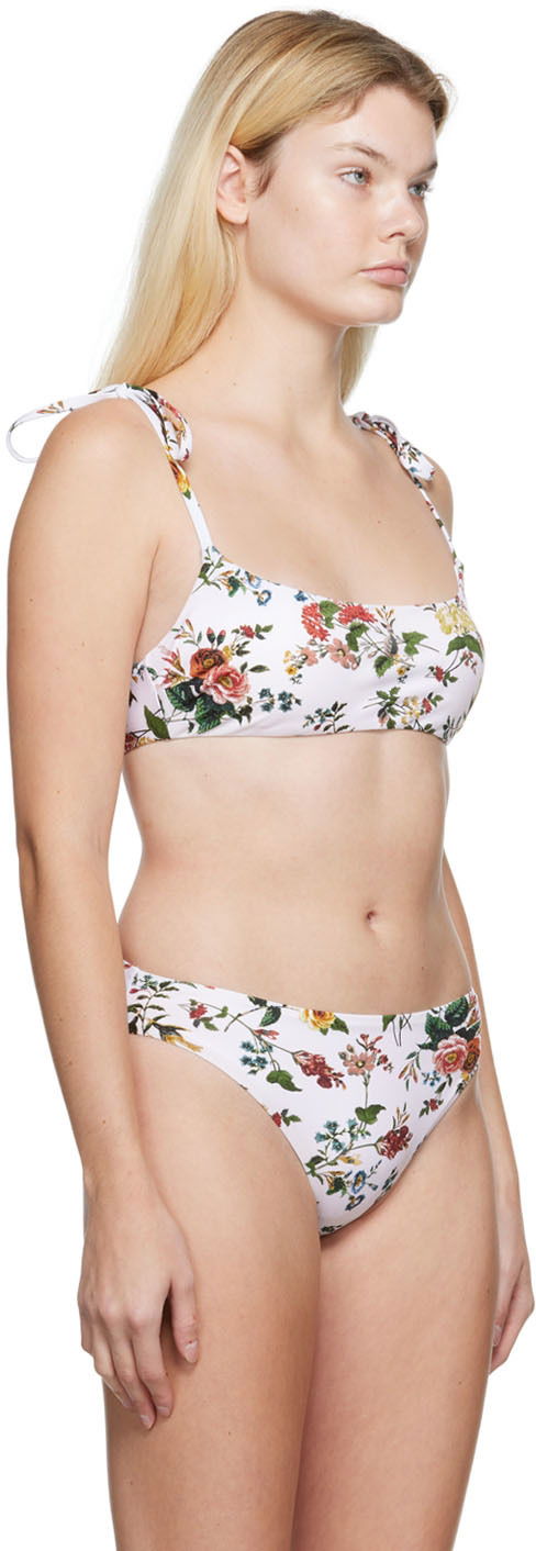 Plavky Erdem Erdem Thea Floral Print Bikini Top Biela | VC22_3017SWV, 1