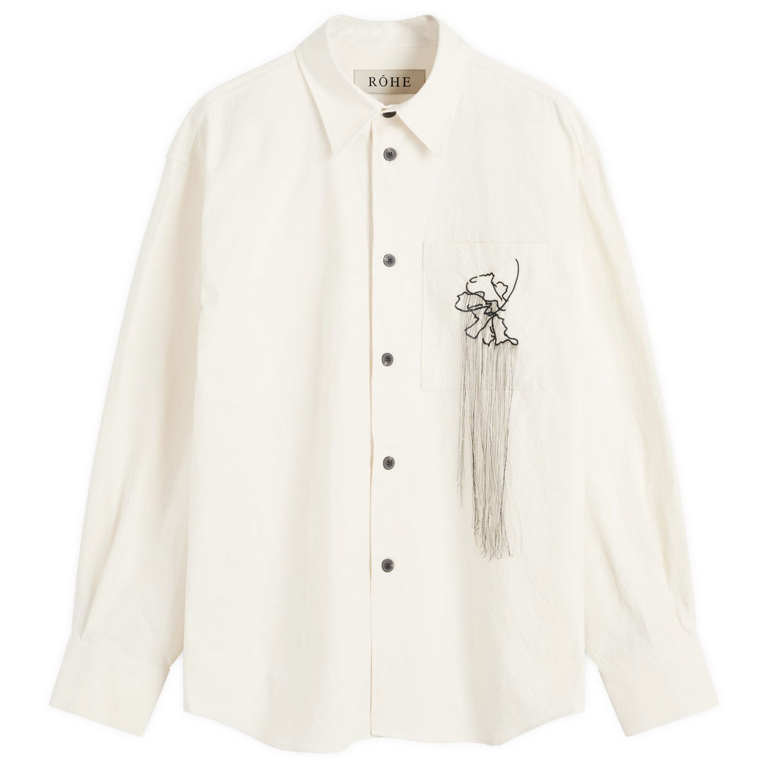 Košeľa Róhe Embroidered Long Sleeve Shirt Natural Biela | 312-19-112-105, 0