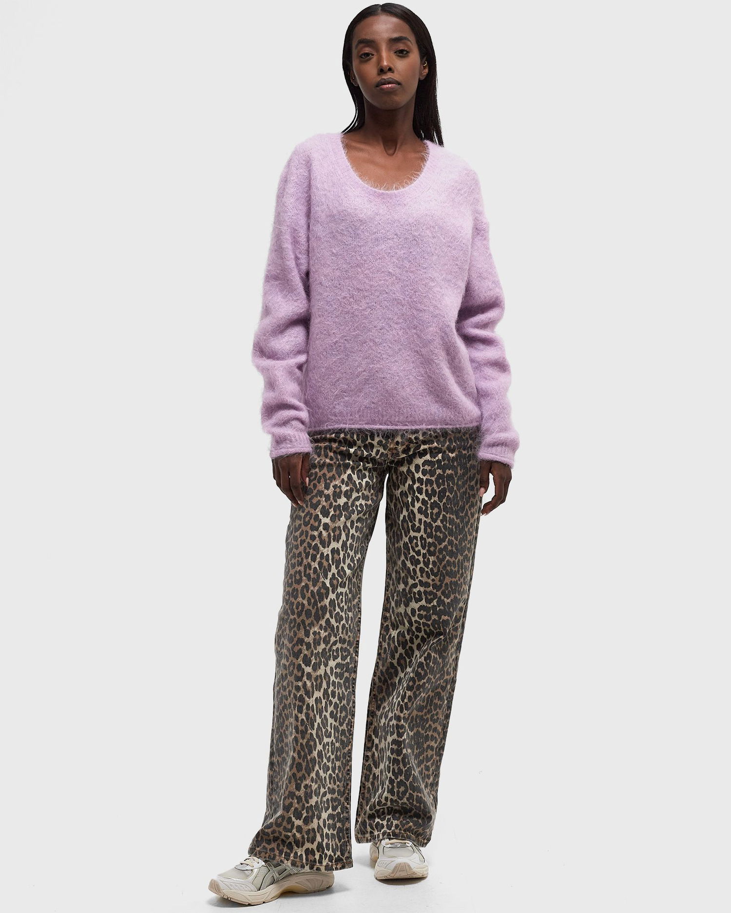 Sveter American Vintage NUNY Pullover Fialová | NUN18CH24-ORCHIDEE-CHINE, 1