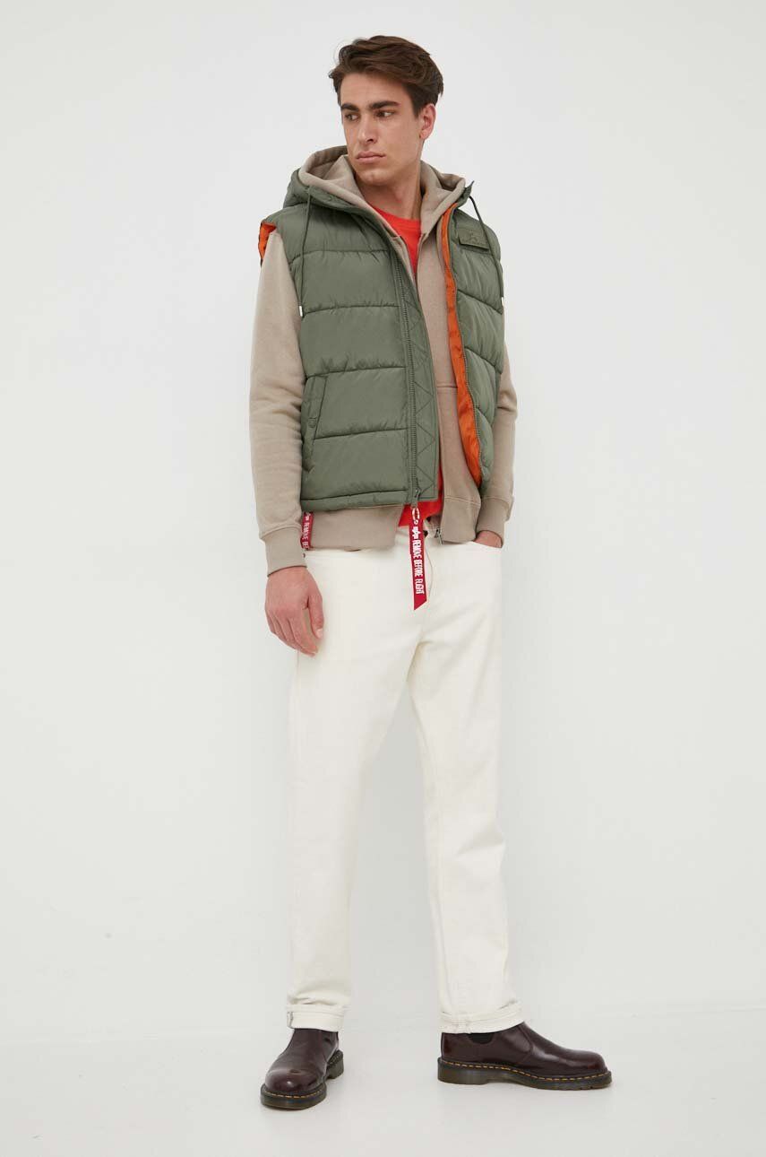 Vesta Alpha Industries Hooded Puffer Vest Zelené | 118110-01, 1