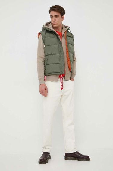Vesta Alpha Industries Hooded Puffer Vest Zelené | 118110-01, 1