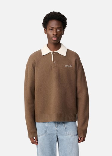 Sveter AXEL ARIGATO Sonny Knitted Polo Sweater Hnedá | A3721003, 2