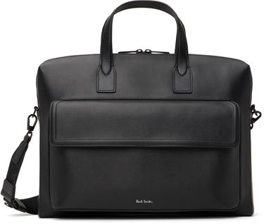 Taška cez rameno Paul Smith Paul Smith Straw-Grain Embossed Leather Folio Briefcase Čierna | M1A-8031-BSGRAI-79, 0