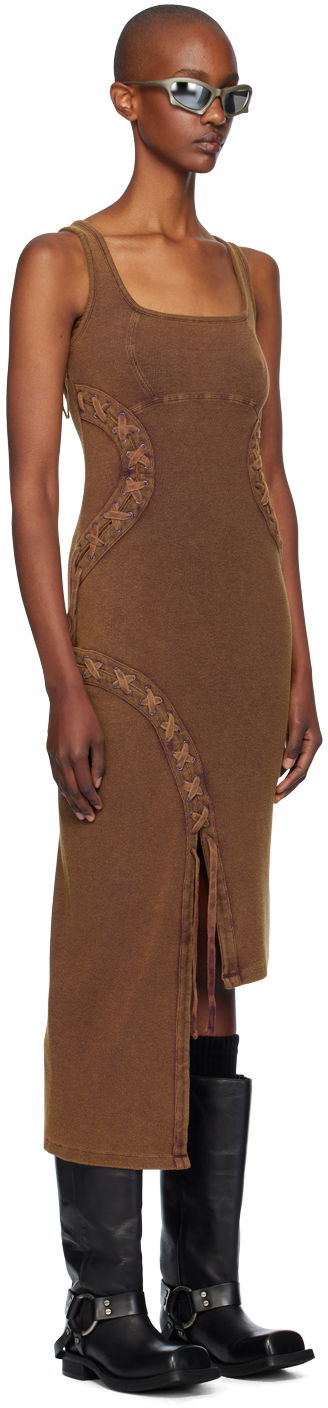 Šaty Feng Chen Wang Feng Chen Wang Lace Knit Midi Dress Hnedá | FWF18DR02C, 1