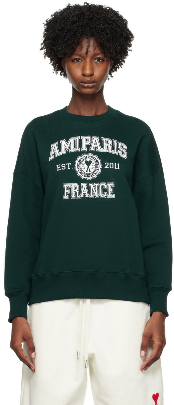 Mikina AMI SSENSE x Sweatshirt Zelené | SPUSW008.747.306, 0