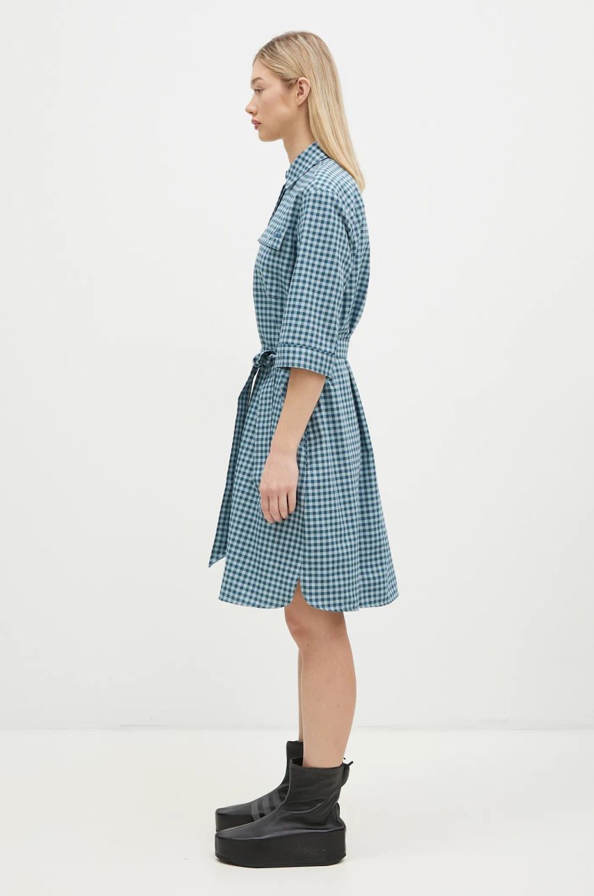 Šaty MAISON KITSUNÉ Maison Kitsuné Double Pocket Mini Oversize Dress Modrá | NW01620WC5015, 1