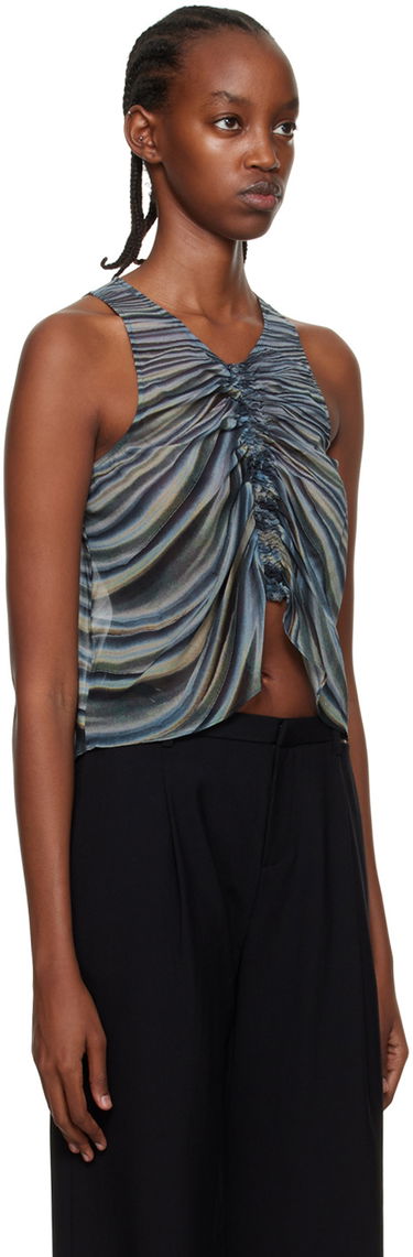 Tielko Dion Lee Dion Lee Shirred Tank Top Čierna | C3066P22, 4