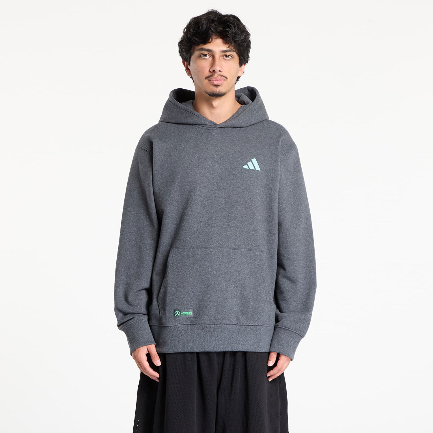 Mikina adidas Performance Mercedes-AMG Petronas Formula One Team Premium Hoodie Šedá | JX8778, 0