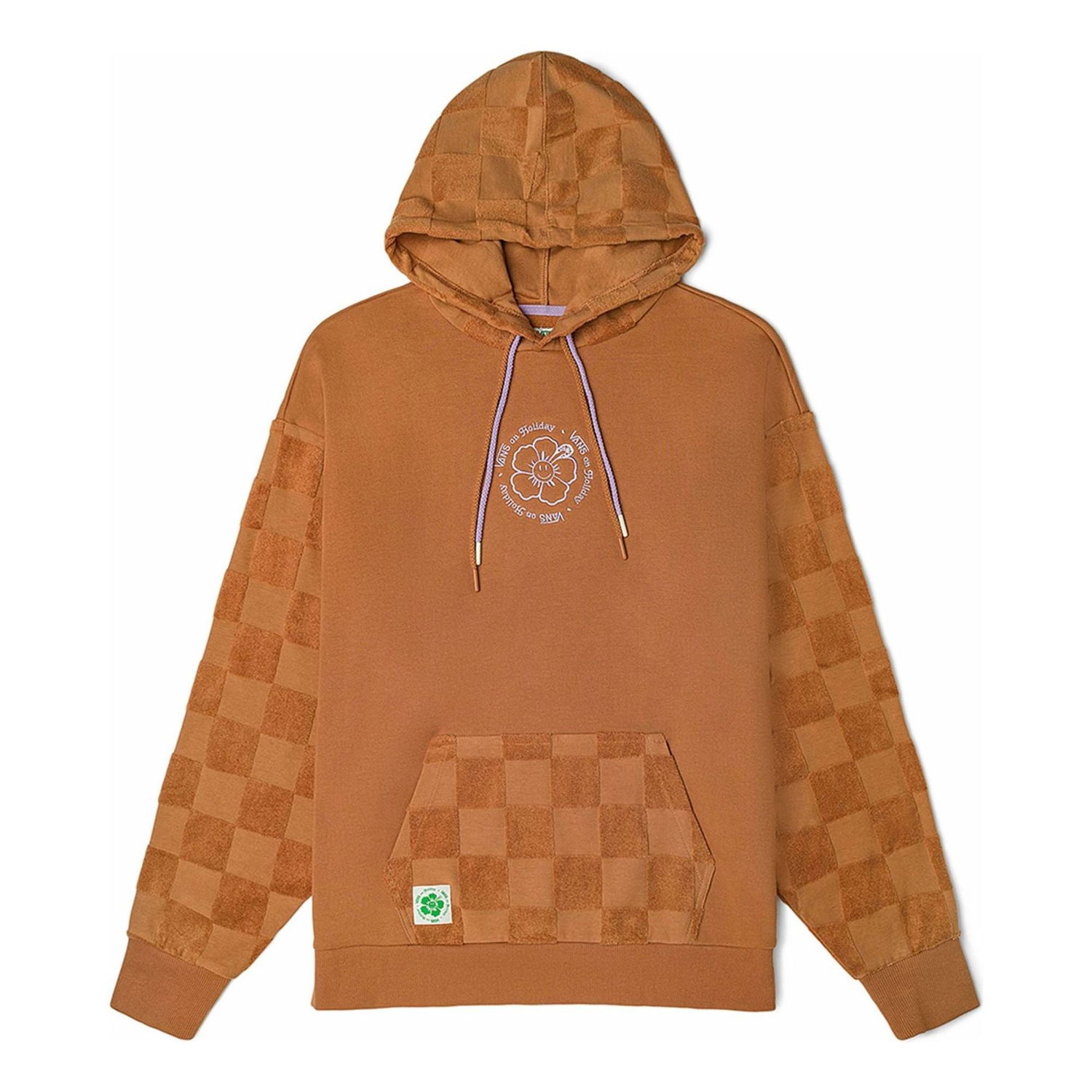 Mikina Vans Checkered Embroidered Logo Hoodie Hnedá | VN0A7YKNYLY, 0