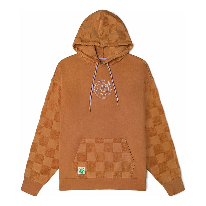 Mikina Vans Checkered Embroidered Logo Hoodie Hnedá | VN0A7YKNYLY